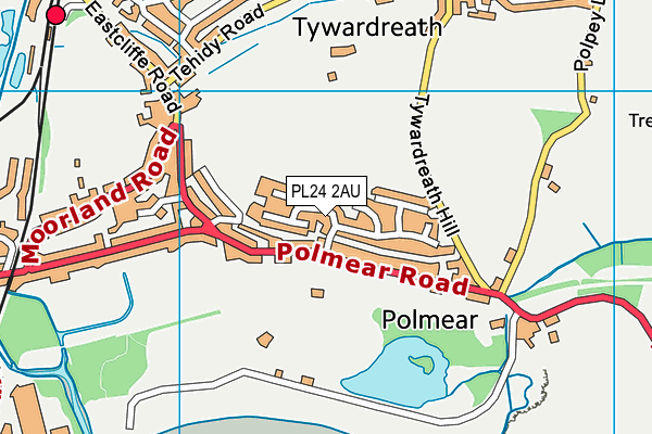 PL24 2AU map - OS VectorMap District (Ordnance Survey)