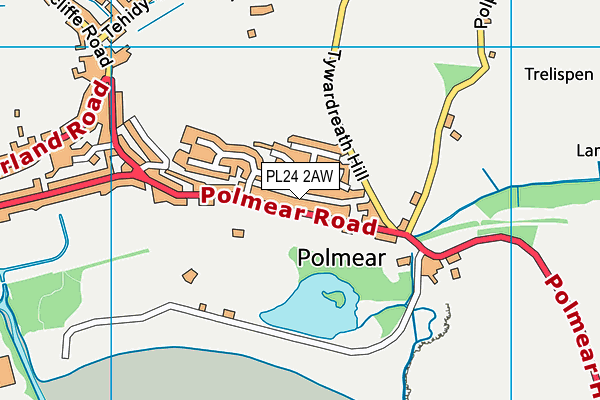 PL24 2AW map - OS VectorMap District (Ordnance Survey)