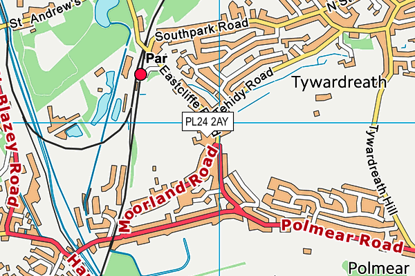 PL24 2AY map - OS VectorMap District (Ordnance Survey)