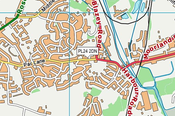 PL24 2DN map - OS VectorMap District (Ordnance Survey)