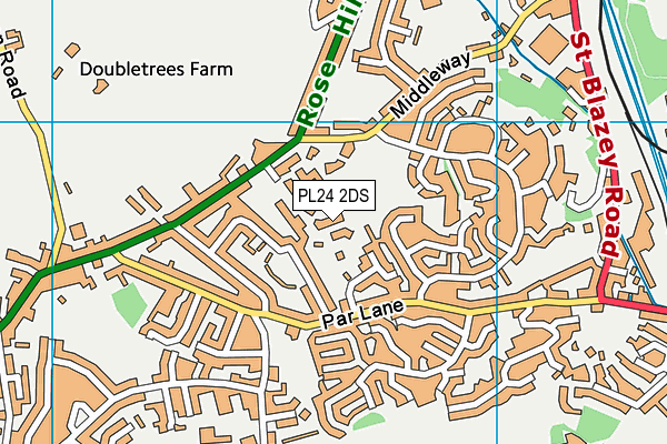 Doubletrees School map (PL24 2DS) - OS VectorMap District (Ordnance Survey)