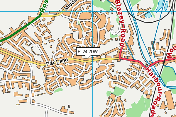 PL24 2DW map - OS VectorMap District (Ordnance Survey)