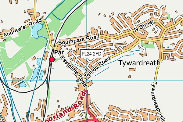 PL24 2FD map - OS VectorMap District (Ordnance Survey)