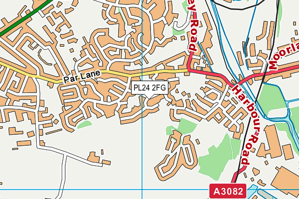 PL24 2FG map - OS VectorMap District (Ordnance Survey)