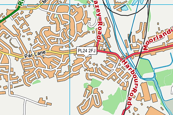 PL24 2FJ map - OS VectorMap District (Ordnance Survey)