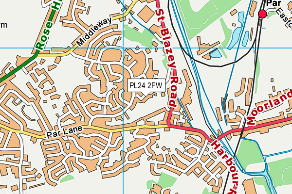 PL24 2FW map - OS VectorMap District (Ordnance Survey)