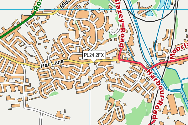 PL24 2FX map - OS VectorMap District (Ordnance Survey)