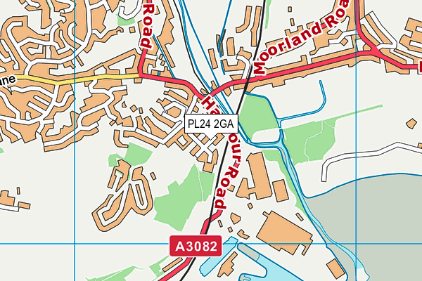 PL24 2GA map - OS VectorMap District (Ordnance Survey)