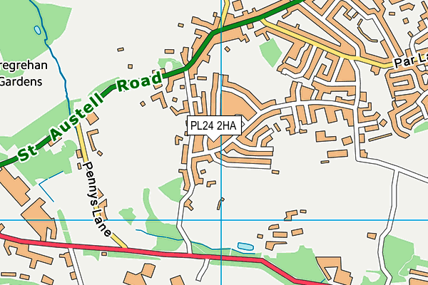 PL24 2HA map - OS VectorMap District (Ordnance Survey)