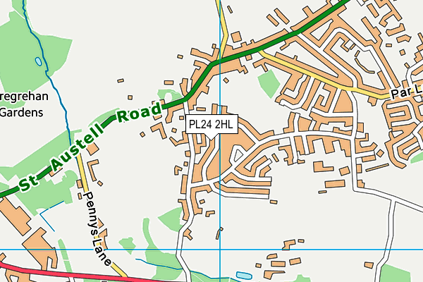 PL24 2HL map - OS VectorMap District (Ordnance Survey)