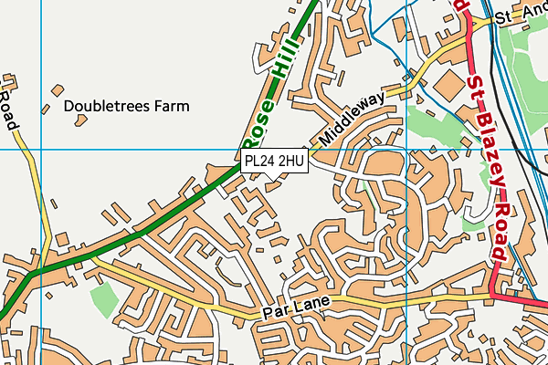 PL24 2HU map - OS VectorMap District (Ordnance Survey)