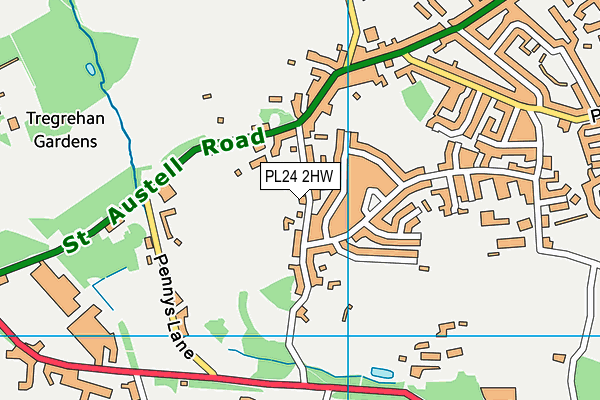 PL24 2HW map - OS VectorMap District (Ordnance Survey)