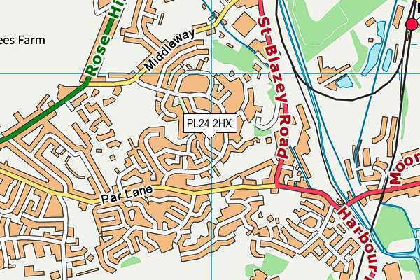 PL24 2HX map - OS VectorMap District (Ordnance Survey)