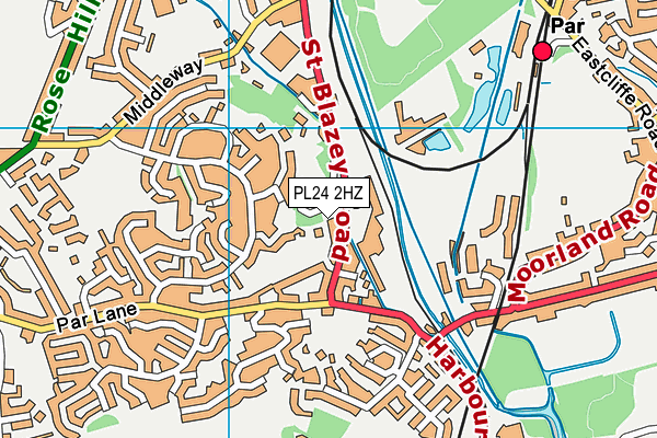 PL24 2HZ map - OS VectorMap District (Ordnance Survey)