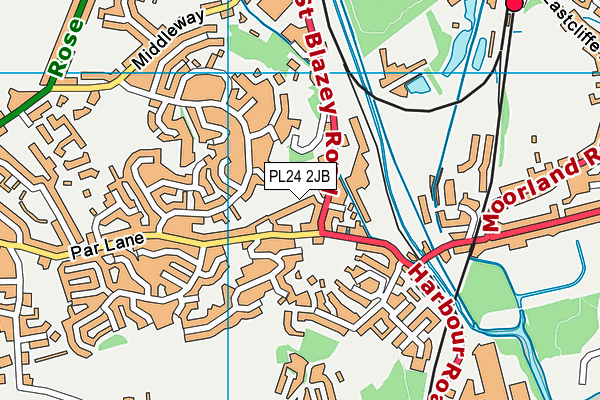 PL24 2JB map - OS VectorMap District (Ordnance Survey)