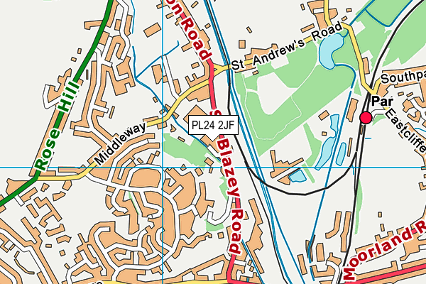 PL24 2JF map - OS VectorMap District (Ordnance Survey)