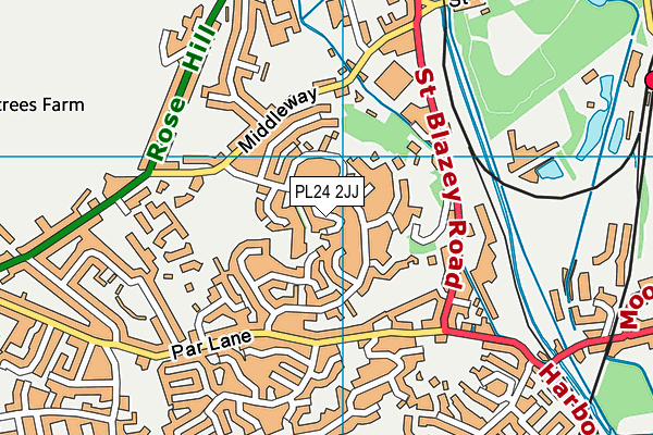 PL24 2JJ map - OS VectorMap District (Ordnance Survey)