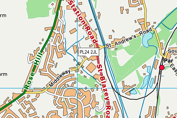 PL24 2JL map - OS VectorMap District (Ordnance Survey)