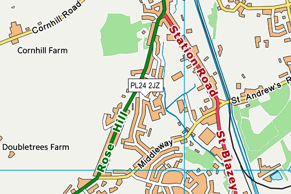 PL24 2JZ map - OS VectorMap District (Ordnance Survey)