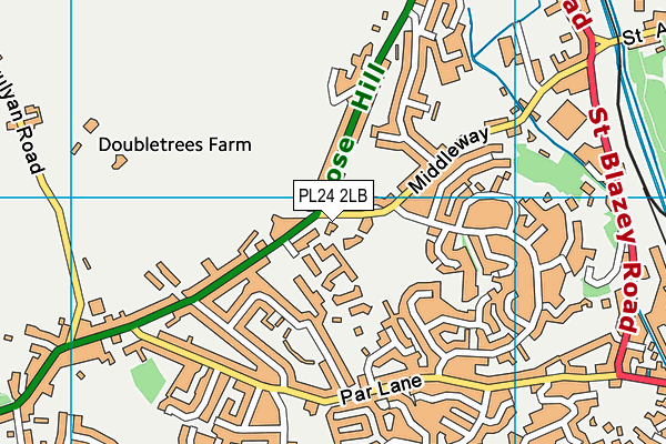 PL24 2LB map - OS VectorMap District (Ordnance Survey)