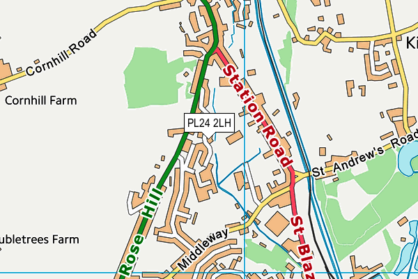 PL24 2LH map - OS VectorMap District (Ordnance Survey)