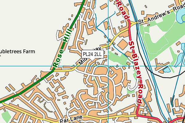 PL24 2LL map - OS VectorMap District (Ordnance Survey)