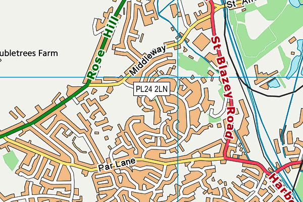 PL24 2LN map - OS VectorMap District (Ordnance Survey)