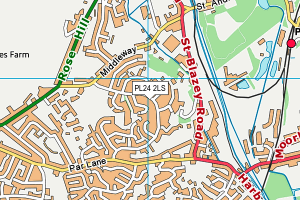 PL24 2LS map - OS VectorMap District (Ordnance Survey)