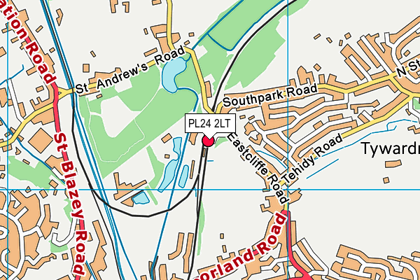 PL24 2LT map - OS VectorMap District (Ordnance Survey)