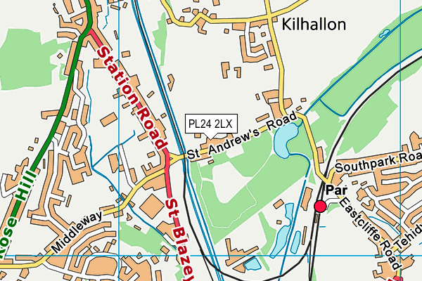 PL24 2LX map - OS VectorMap District (Ordnance Survey)