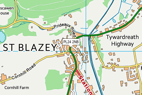 PL24 2NB map - OS VectorMap District (Ordnance Survey)