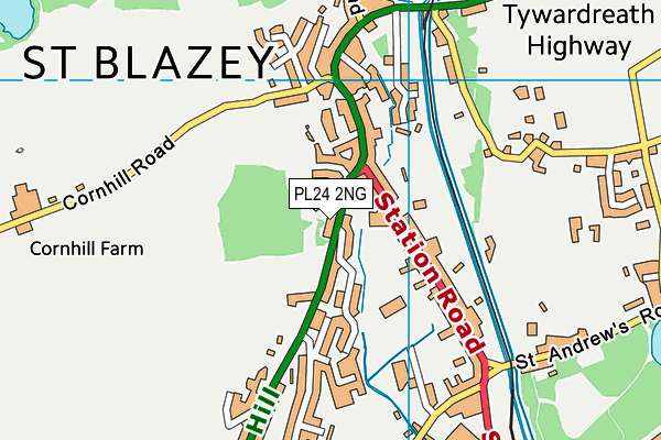 PL24 2NG map - OS VectorMap District (Ordnance Survey)