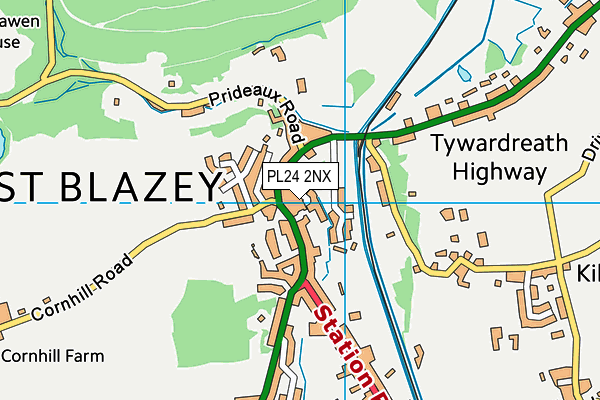 PL24 2NX map - OS VectorMap District (Ordnance Survey)