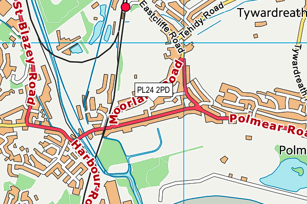 PL24 2PD map - OS VectorMap District (Ordnance Survey)