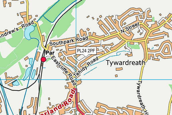 PL24 2PF map - OS VectorMap District (Ordnance Survey)