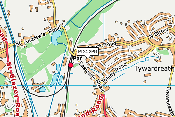 PL24 2PG map - OS VectorMap District (Ordnance Survey)