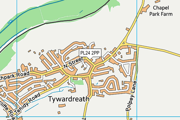 PL24 2PP map - OS VectorMap District (Ordnance Survey)