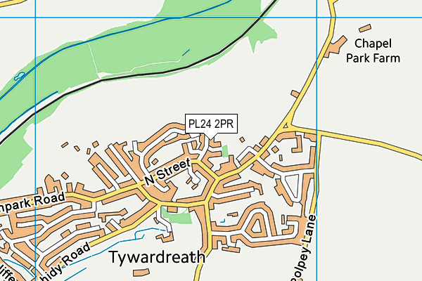 PL24 2PR map - OS VectorMap District (Ordnance Survey)