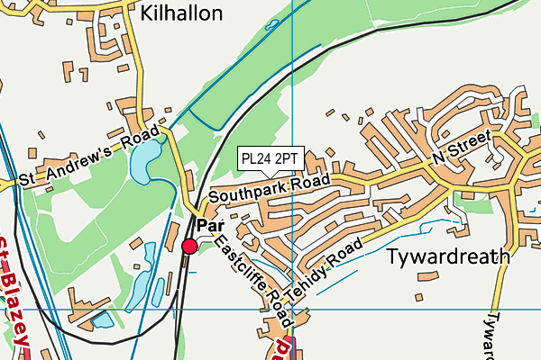 Tywardreath School map (PL24 2PT) - OS VectorMap District (Ordnance Survey)