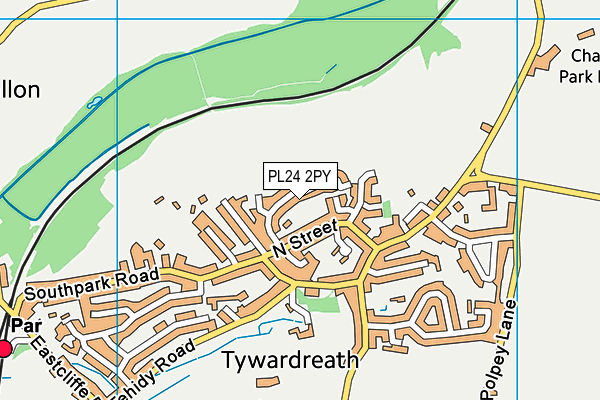 PL24 2PY map - OS VectorMap District (Ordnance Survey)