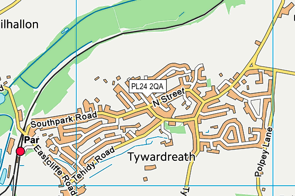 PL24 2QA map - OS VectorMap District (Ordnance Survey)