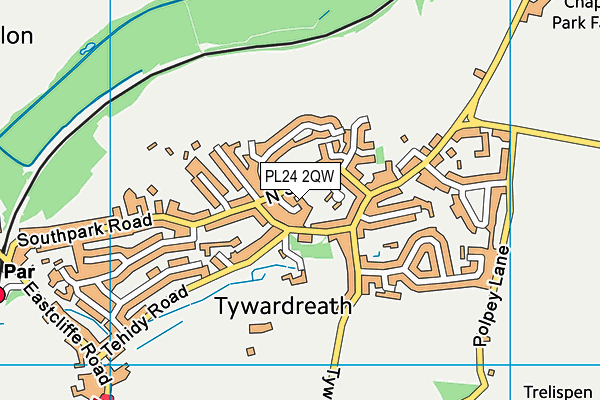 PL24 2QW map - OS VectorMap District (Ordnance Survey)