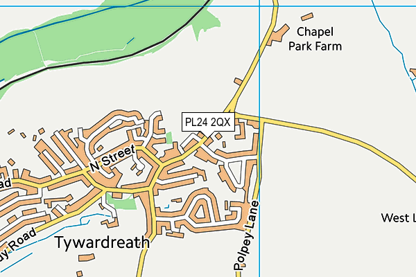 PL24 2QX map - OS VectorMap District (Ordnance Survey)