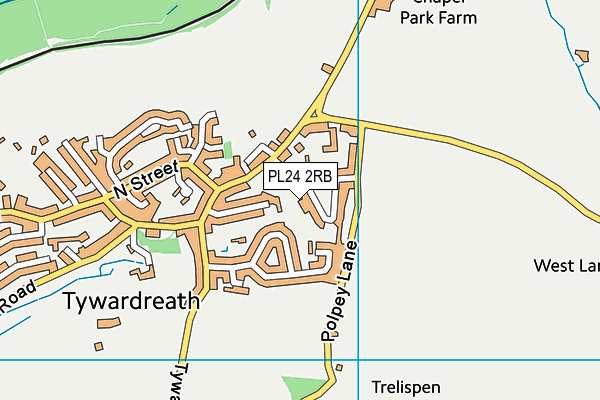 PL24 2RB map - OS VectorMap District (Ordnance Survey)