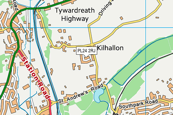 PL24 2RJ map - OS VectorMap District (Ordnance Survey)