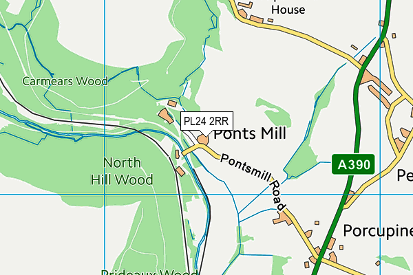 PL24 2RR map - OS VectorMap District (Ordnance Survey)