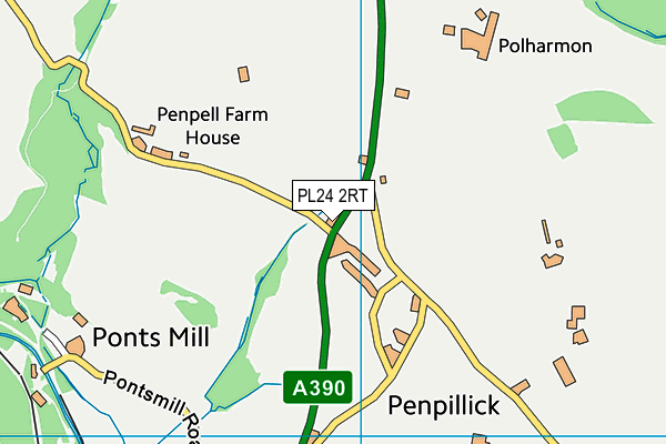 PL24 2RT map - OS VectorMap District (Ordnance Survey)