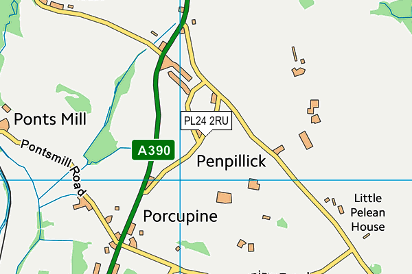 PL24 2RU map - OS VectorMap District (Ordnance Survey)