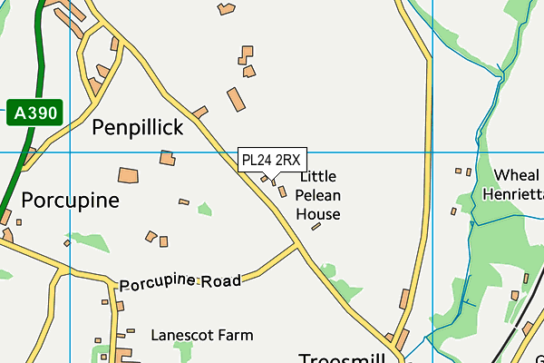 PL24 2RX map - OS VectorMap District (Ordnance Survey)