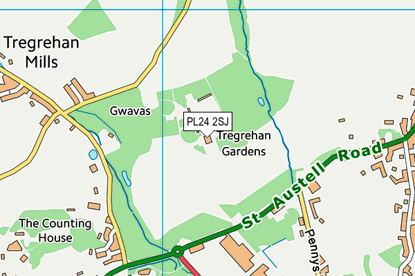 PL24 2SJ map - OS VectorMap District (Ordnance Survey)